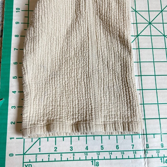 Grade Gather Size L Pants Tan Cotton Gauze Thick Cargo Boho Asian Jedi Lagenlook - Picture 9 of 11